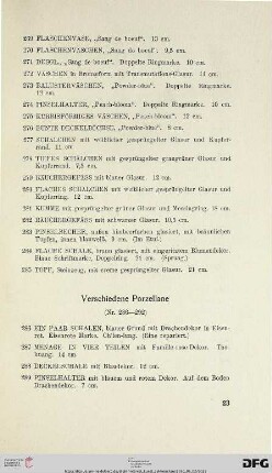 Verschiedene Porzellane (Nr. 286-292)