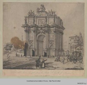 Vedute des Arco dei Lorena und der Porta San Gallo in Florenz
