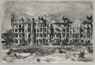 Dresden Albrechtstraße : Dresden Albrechtstraße (von Wilhelm Rudolph). Feder, Pinsel ; 30 x 43,8 cm