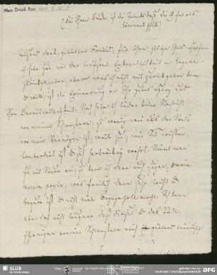 Eigenh. Brief von Johann Ferdinand Koreff an August Wilhelm von Schlegel, Paris, 1806