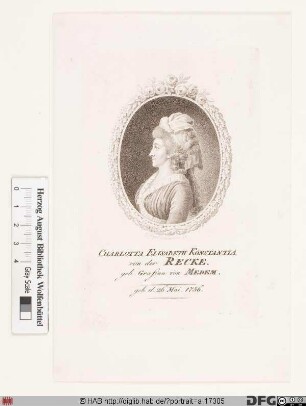 Bildnis Elisabeth (Elisa) Charlotte Constantia Freifrau von der Recke, geb. Reichsgräfin von Medem