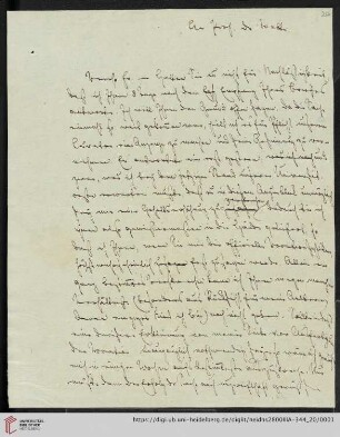 Korrespondenz Wilhelm Martin Leberecht de Wette / Carl Ullmann: Brief von Carl Ullmann an Wilhelm Martin Leberecht de Wette