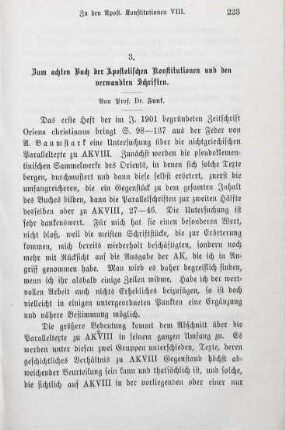 223-236 Zum achten Buch der Apostolischen Konstitutionen und den verwandten Schriften