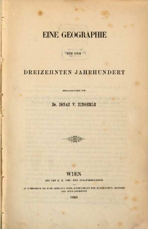Eine Geographie aus dem dreizehnten Jahrhundert