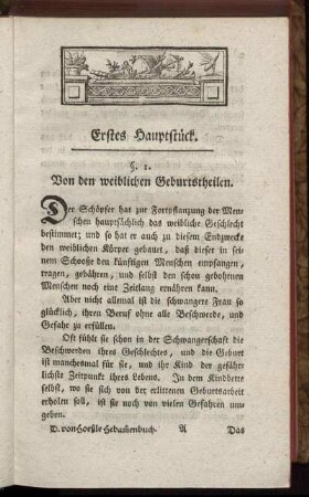 Erstes Hauptstück. Von den weiblichen Geburtstheilen.