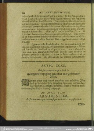 Artic. CCXII. Rei furtivae, aut raptae indicio. Gnugsame Anzeigung geraubter oder gestohlener Güter
