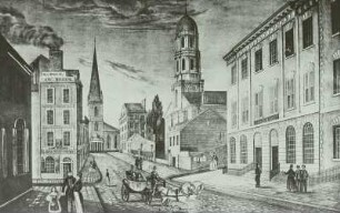 USA, New York, New York City, Wall Street, Kutsche, Litho.