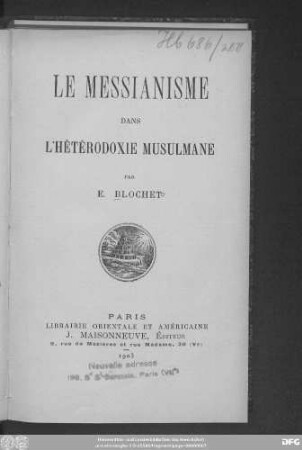 Le messianisme dans l'hétérodoxie musulmane