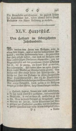 XLV. Hauptstück. Von Holland im siebenzehnten Jahrhunderte