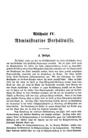 Abschnitt IV. Administrative Verhältnisse