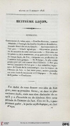 Huitième leçon