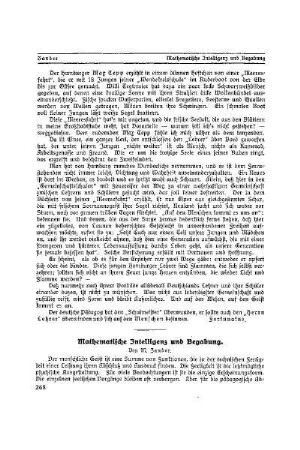 Mathematische Intellianz und Begabung