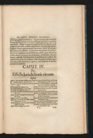 Caput IV. De Effectu Iurisdictionis circumseptae.