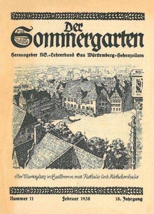 "Heilbronn-Heft" der Zeitschrift "Der Sommergarten" Nr. 11 Februar 1938