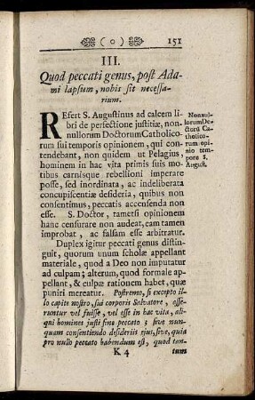 III. Quod peccati genus, post Adami lapsum, ...