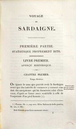 Voyage en Sardaigne de 1819 à 1825 ou Description statistique, physique et politique de cette île, avec des recherches sur ses productions naturelles et ses antiquités, [1]