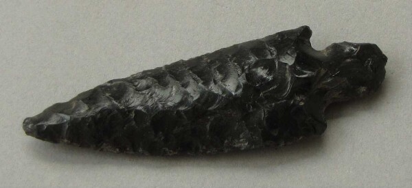 Arrowhead made from obsidian