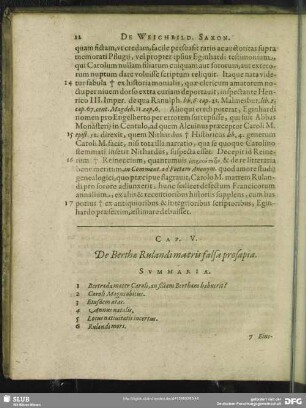 Cap. V. De Berthae Rulandi matris falsa prosapia