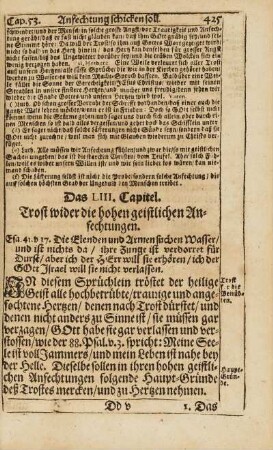 Cap. LIII. Trost wider die hohen geistlichen Anfechtungen