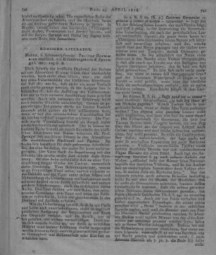 Tacitus, C.: Germanien. Halle: Schimmelpfennig 1817