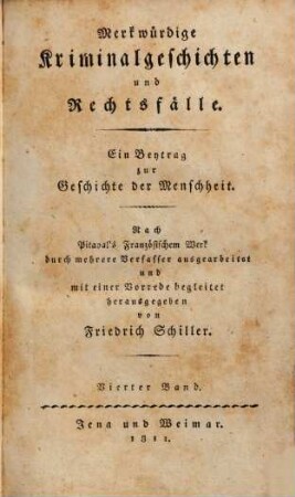 Merkwürdige Kriminalgeschichten und Rechtsfälle : ein Beytrag zur Geschichte der Menschheit, 4
