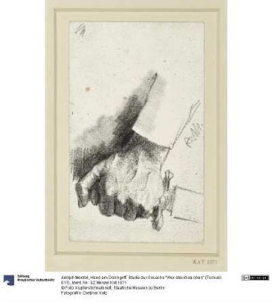 Hand am Dolchgriff. Studie zur Gouache "Wer steckt da oben" (Tschudi 617)
