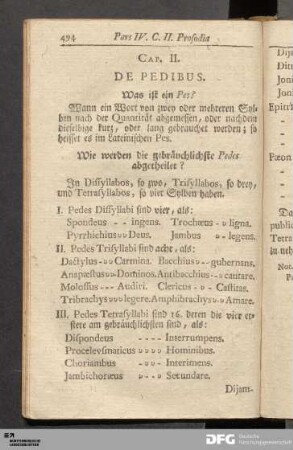 Cap. II. De Pedibus