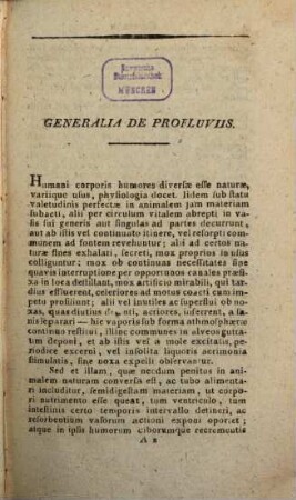 De curandis hominum morbis epitome : juxta ejus praelectiones in clinico Vindobonensi habitas a nonnullis suorum auditorum edita. 5,1, De proflaviis. P. 1