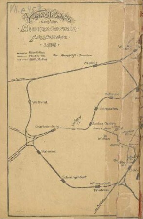 Karte: Verkehrswege nach der Berliner Gewerbeausstellung 1896