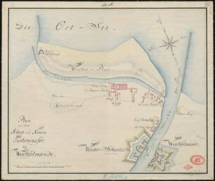 Plan von dem Alten und Neuen Farhrwasser bey Weichselmünde
