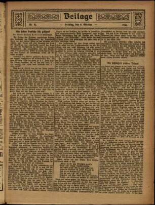 Zweite Ausgabe vom Sonntag, den 09. Oktober 1921.