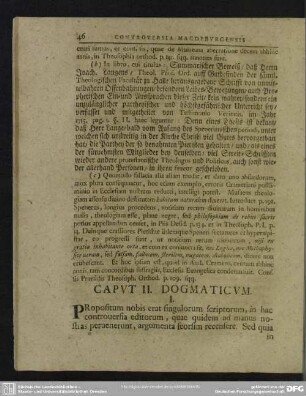 Caput II. Dogmaticum