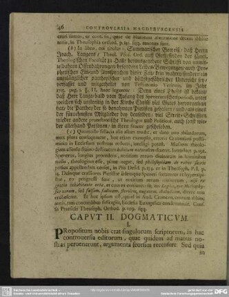 Caput II. Dogmaticum