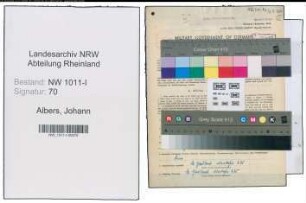 Entnazifizierung Johann Albers , geb. 01.02.1885 (Strassenbauer)