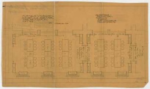 Thiersch, Friedrich von; Wiesbaden; Kurhaus - Lesezimmer Südwest (Möblierungsplan)