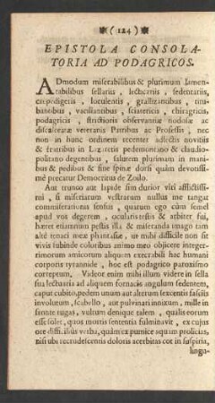 Epistola Consolatoria Ad Podagricos.