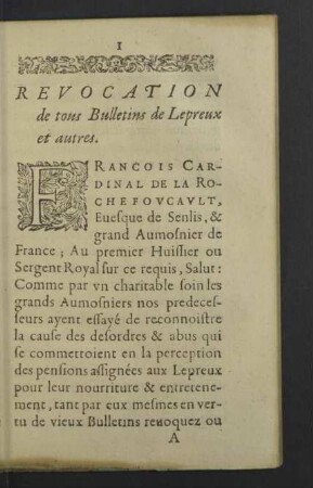 Revocation de tous Bulletins de Lepreux et autres