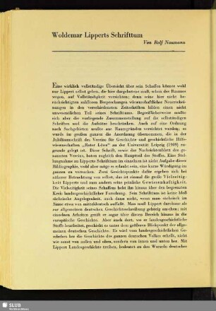 Woldemar Lipperts Schriftum