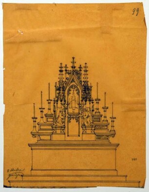 Entwurfszeichnung für einen Altar