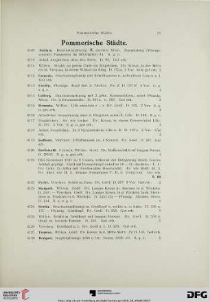 Pommerische Städte (Nr. 4109-4165)