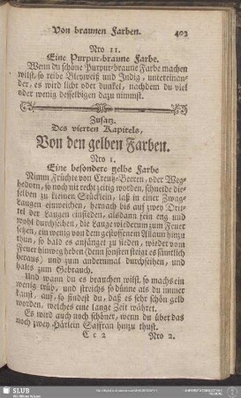 Zusatz. Des vierten Kapitels, Von den gelben Farben