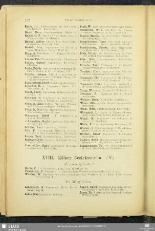 XVIII. Kölner Bezirksverein.