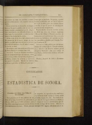 Continuacion de la Estadistica de Sonora