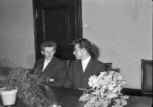 Freiburg: Regierungspräsidium; Olympiasieger Georg Thoma, Hinterzarten; Friedrich Hug, Hinterzarten