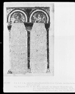 Evangeliarfragment und Evangelistar — Evangeliarfragment — Zierseite mit Apostelbildern, Folio 1verso