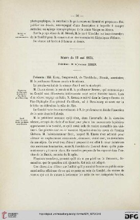Séance du Comité du 11 mai 1874