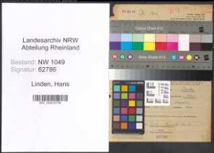 Entnazifizierung Hans Linden , geb. 18.08.1919 ()