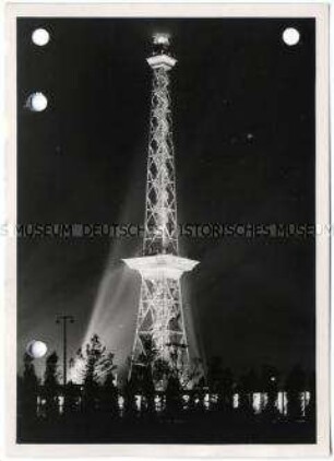 Berlin, Charlottenburg, Funkturm bei Nacht