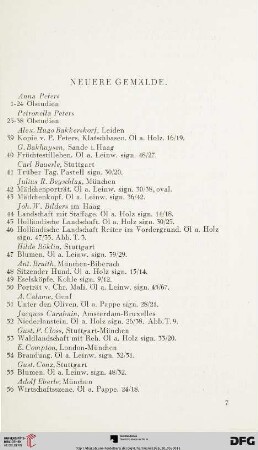Neuere Gemälde (Nr. 1-158)