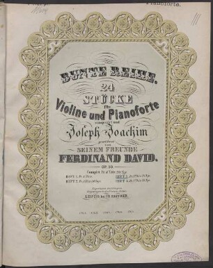 Bunte Reihe : 24 Stücke für Violine und Pianoforte ; op. 30, 3